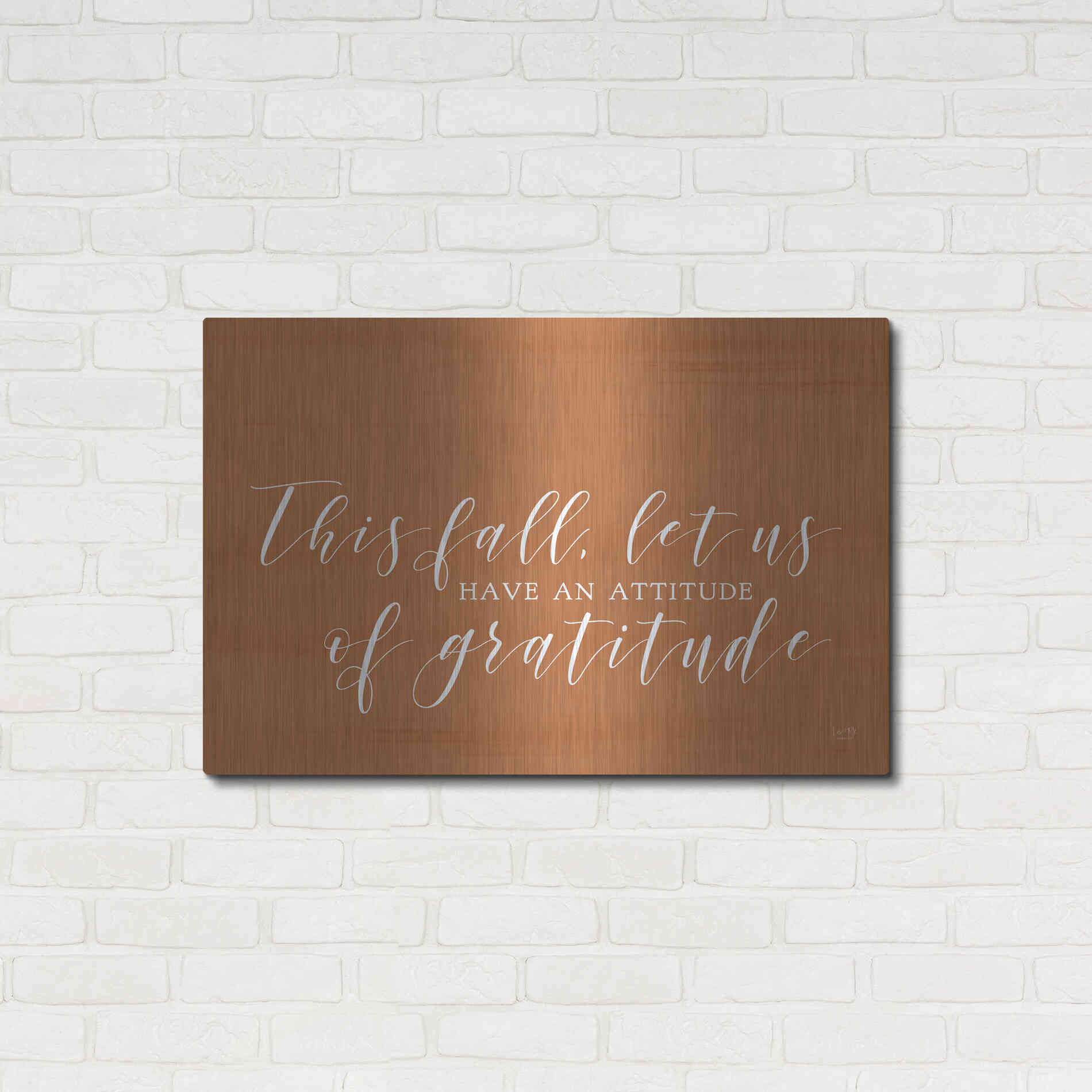 Luxe Metal Art 'Attitude of Gratitude' by Lux + Me Designs, Metal Wall Art,36x24