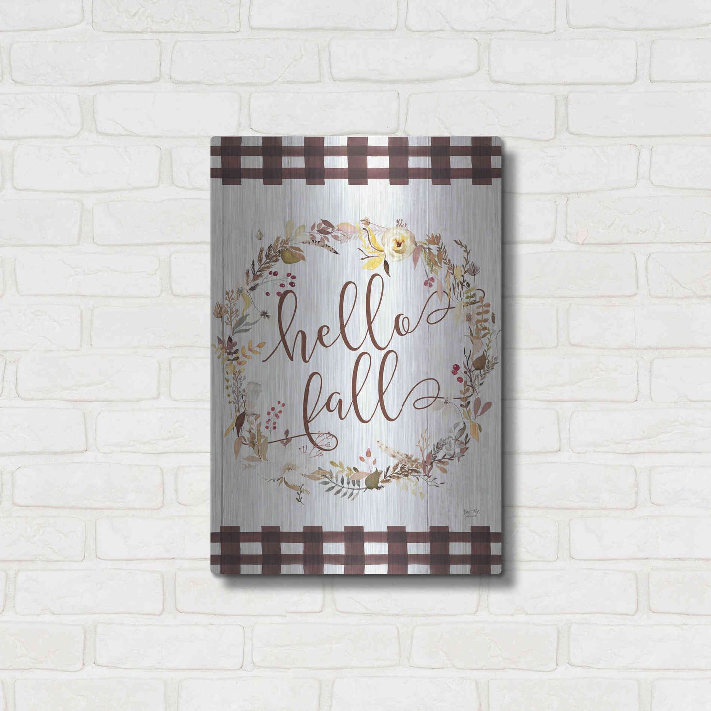 Luxe Metal Art 'Hello Fall' by Lux + Me Designs, Metal Wall Art,16x24