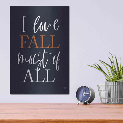 Luxe Metal Art 'I Love Fall' by Lux + Me Designs, Metal Wall Art,12x16