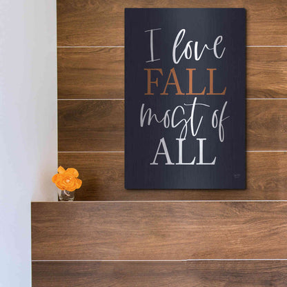 Luxe Metal Art 'I Love Fall' by Lux + Me Designs, Metal Wall Art,12x16