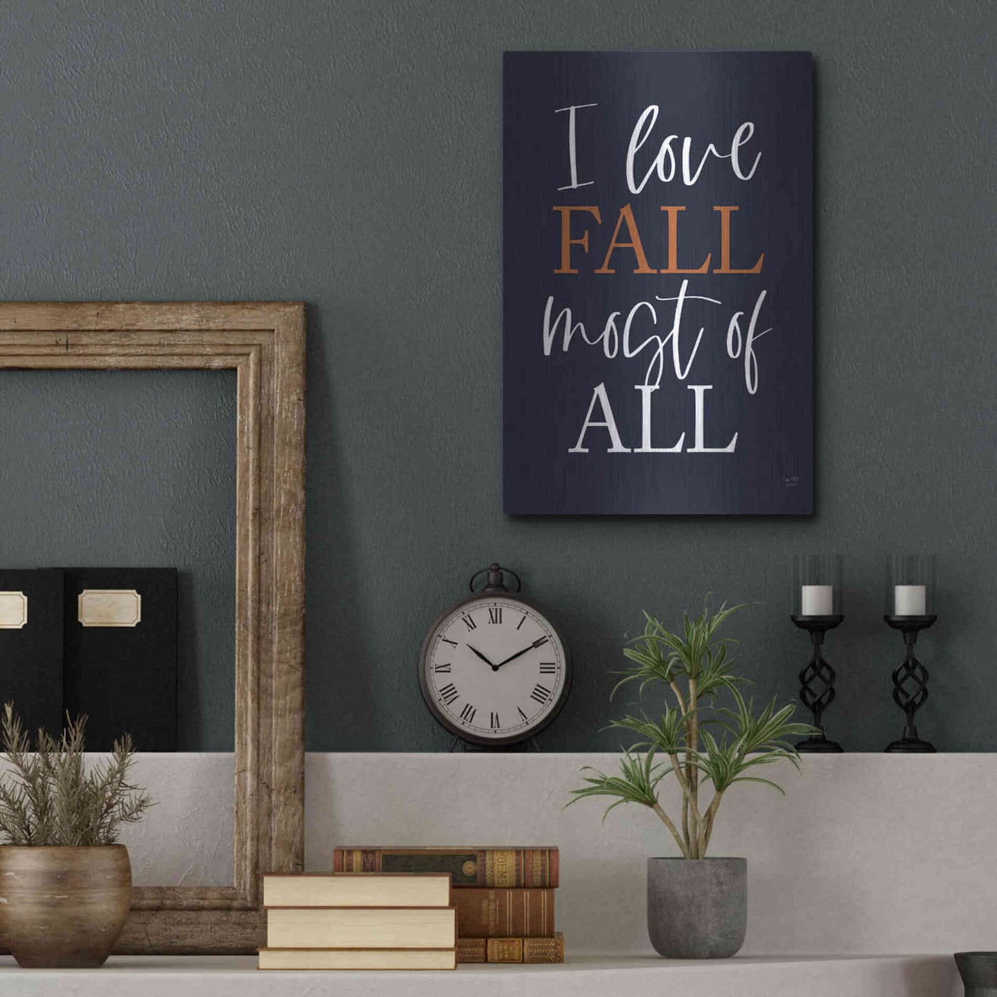 Luxe Metal Art 'I Love Fall' by Lux + Me Designs, Metal Wall Art,12x16