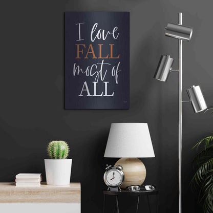 Luxe Metal Art 'I Love Fall' by Lux + Me Designs, Metal Wall Art,16x24