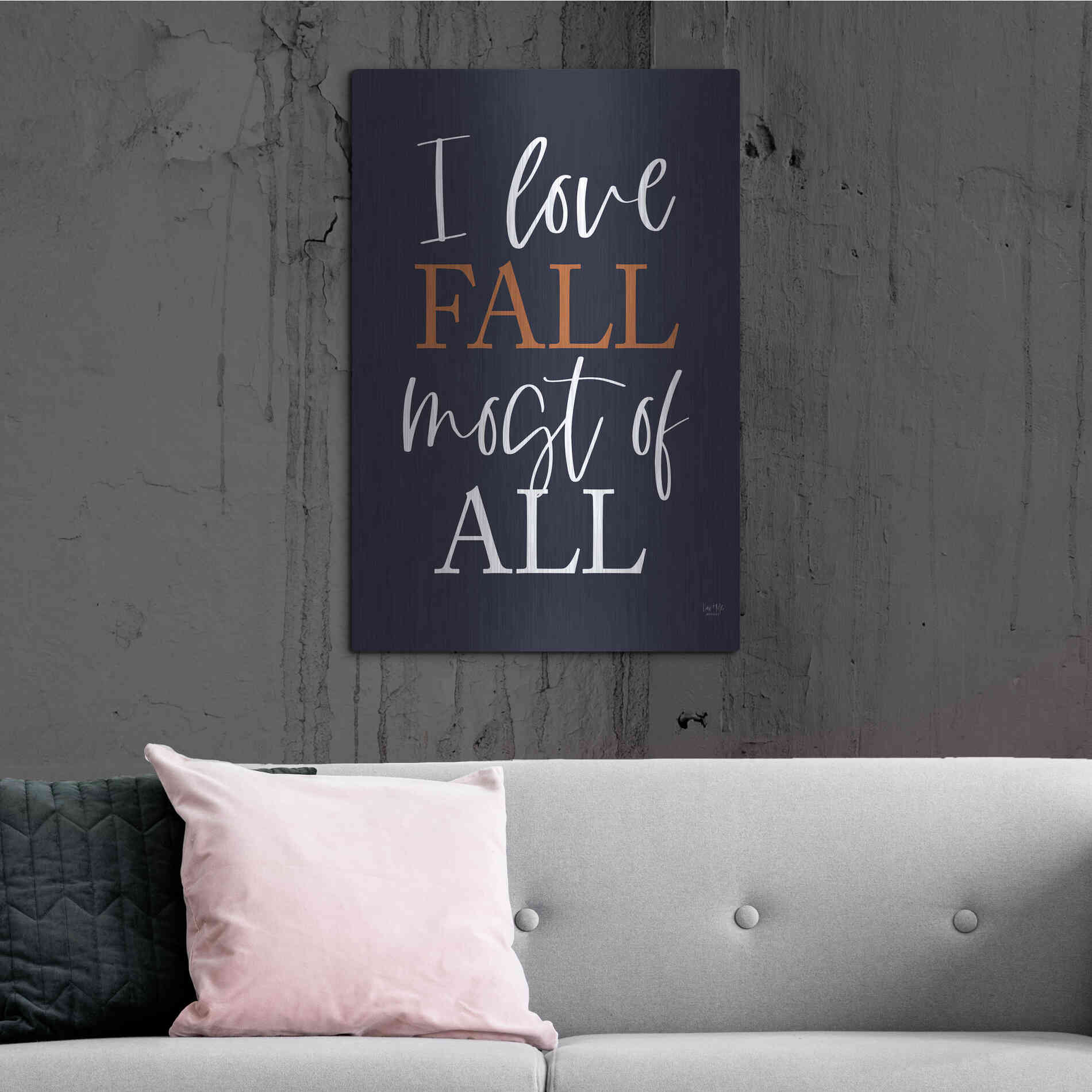 Luxe Metal Art 'I Love Fall' by Lux + Me Designs, Metal Wall Art,24x36