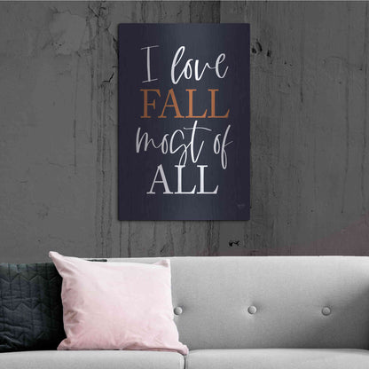 Luxe Metal Art 'I Love Fall' by Lux + Me Designs, Metal Wall Art,24x36