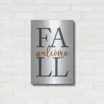 Luxe Metal Art 'Welcome Fall' by Lux + Me Designs, Metal Wall Art,16x24