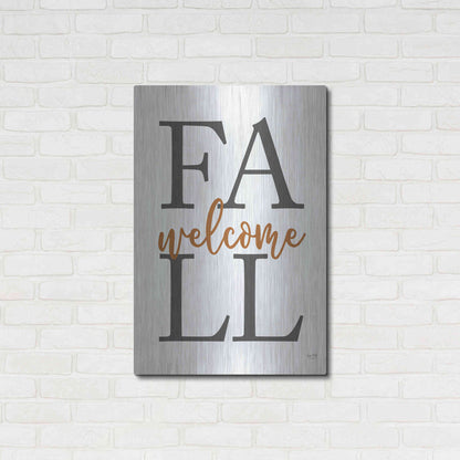 Luxe Metal Art 'Welcome Fall' by Lux + Me Designs, Metal Wall Art,24x36