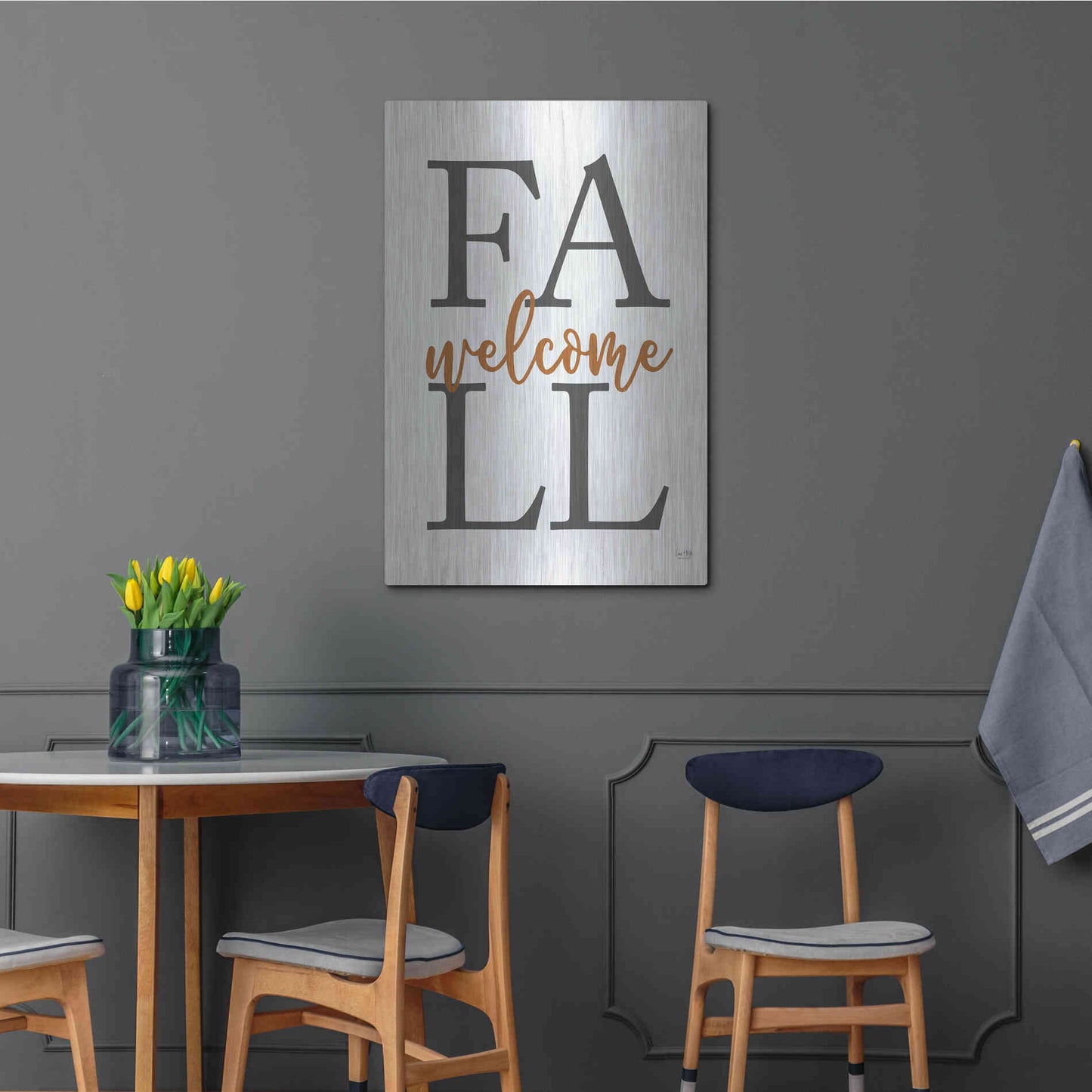 Luxe Metal Art 'Welcome Fall' by Lux + Me Designs, Metal Wall Art,24x36