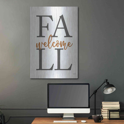 Luxe Metal Art 'Welcome Fall' by Lux + Me Designs, Metal Wall Art,24x36