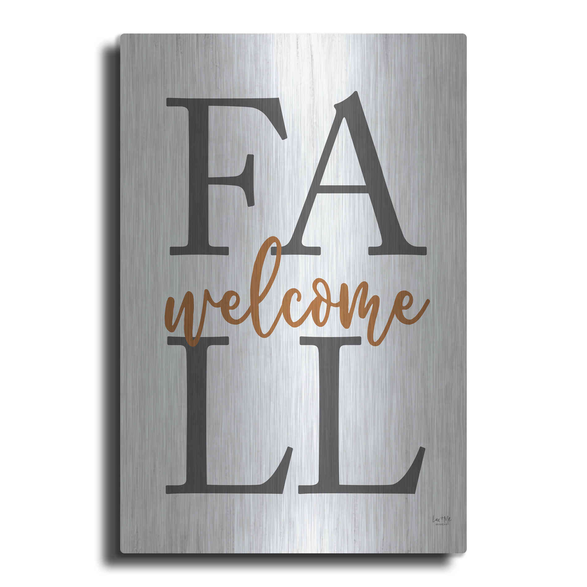 Luxe Metal Art 'Welcome Fall' by Lux + Me Designs, Metal Wall Art