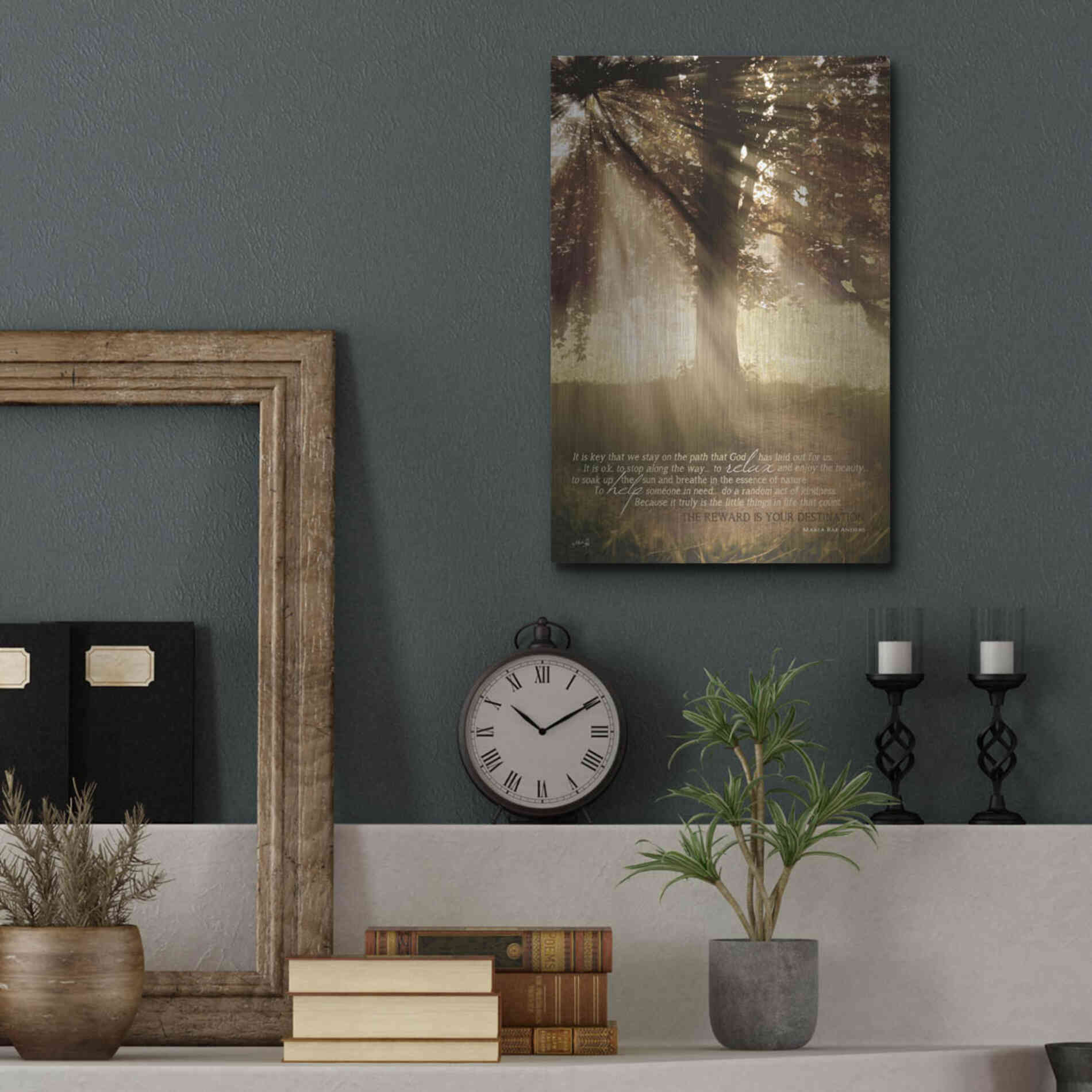 Luxe Metal Art 'Stay on the Path' by Marla Rae, Metal Wall Art,12x16