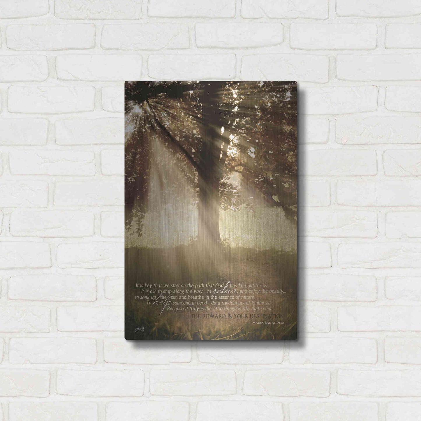 Luxe Metal Art 'Stay on the Path' by Marla Rae, Metal Wall Art,16x24