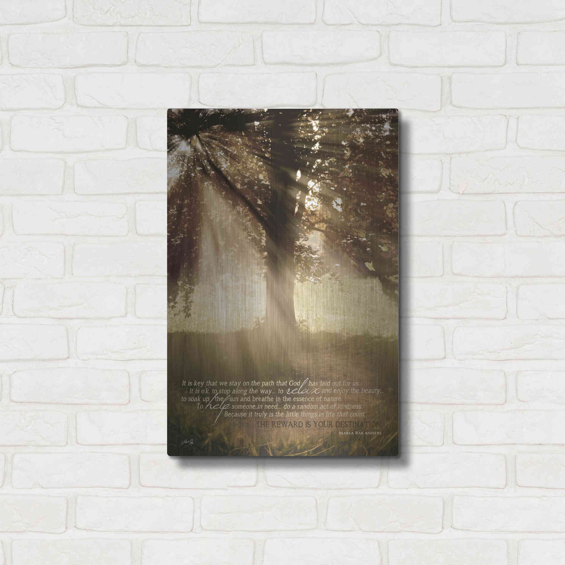 Luxe Metal Art 'Stay on the Path' by Marla Rae, Metal Wall Art,16x24