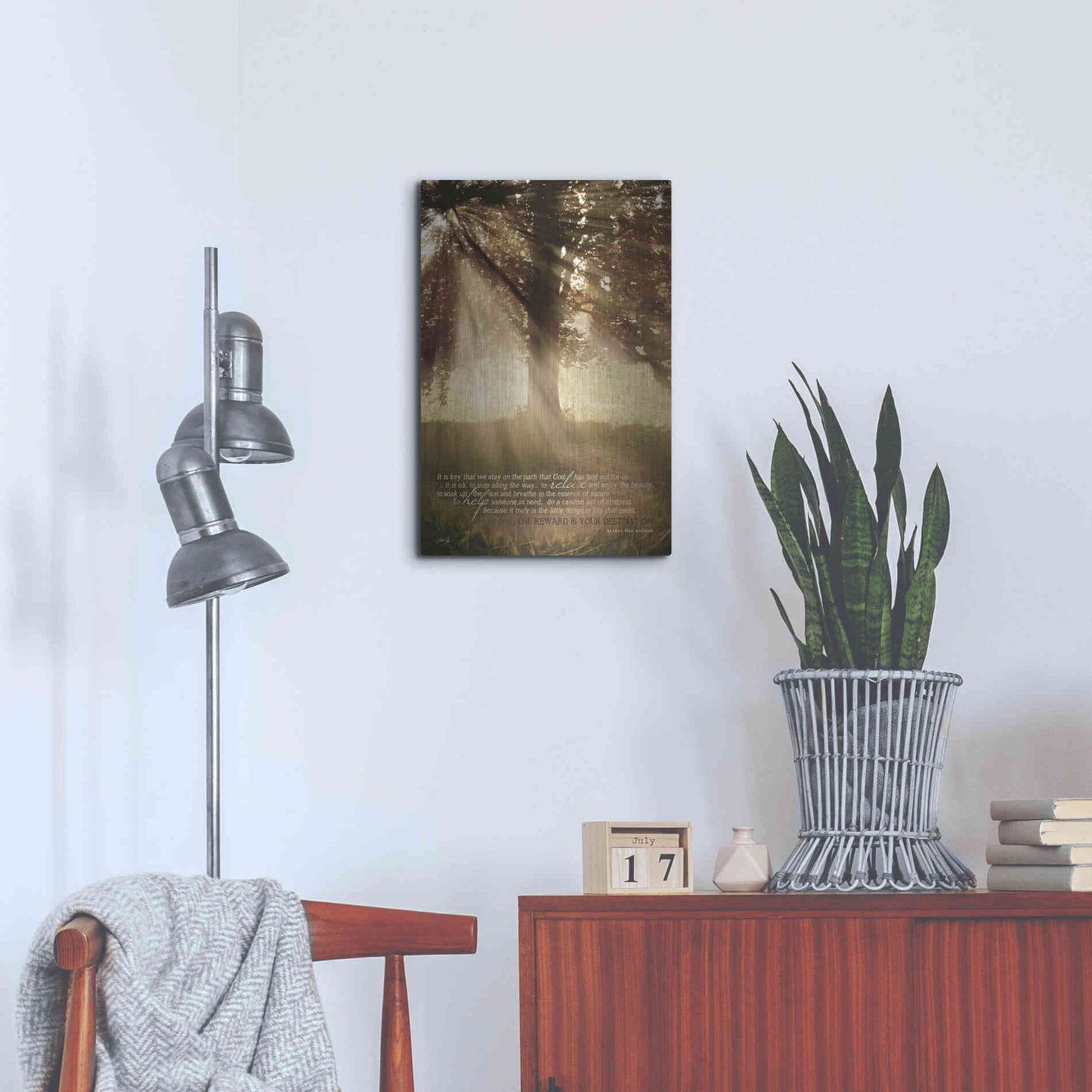Luxe Metal Art 'Stay on the Path' by Marla Rae, Metal Wall Art,16x24
