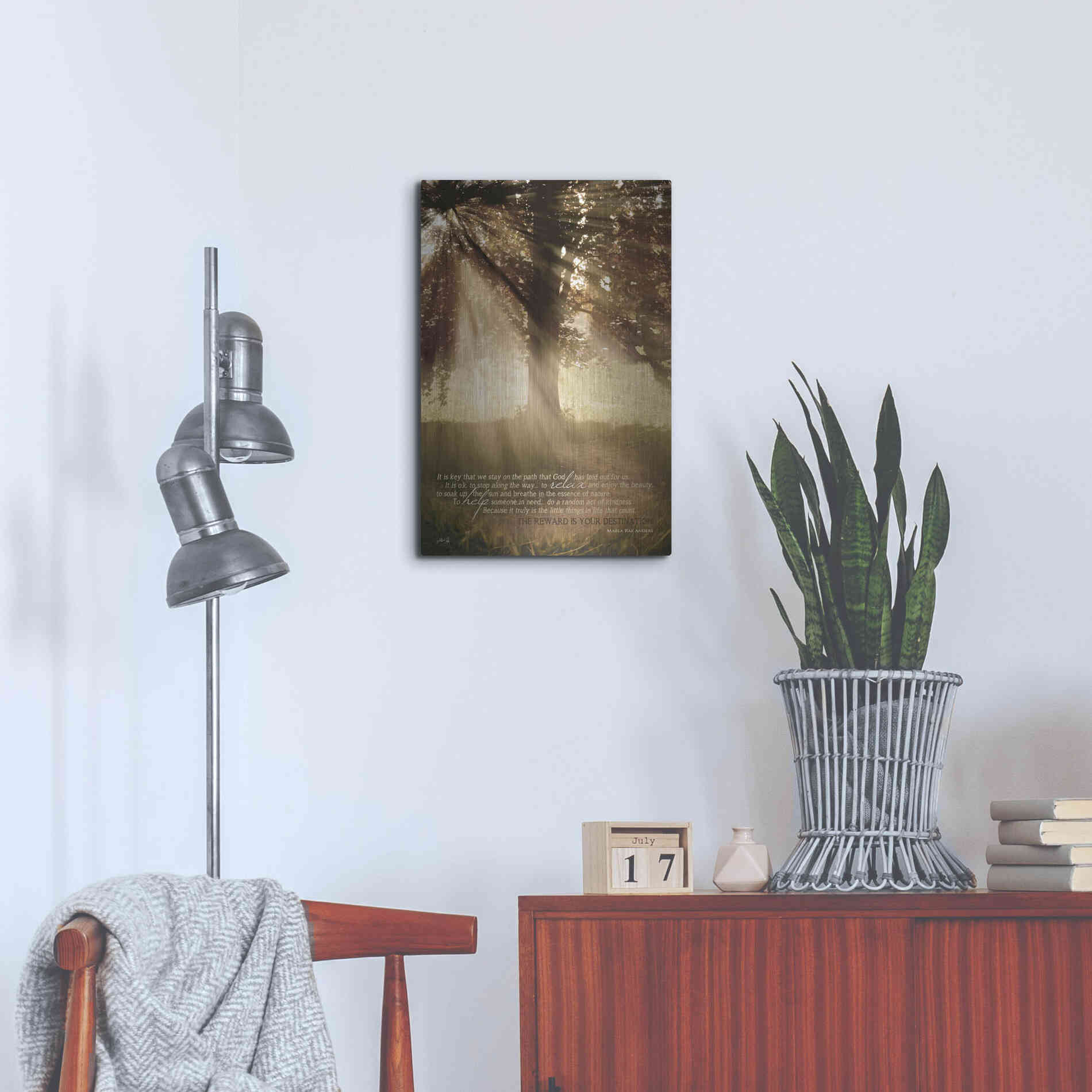 Luxe Metal Art 'Stay on the Path' by Marla Rae, Metal Wall Art,16x24
