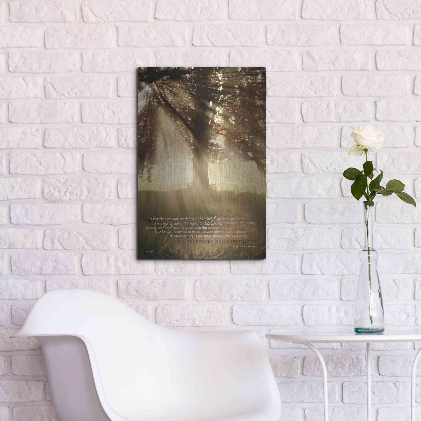 Luxe Metal Art 'Stay on the Path' by Marla Rae, Metal Wall Art,16x24