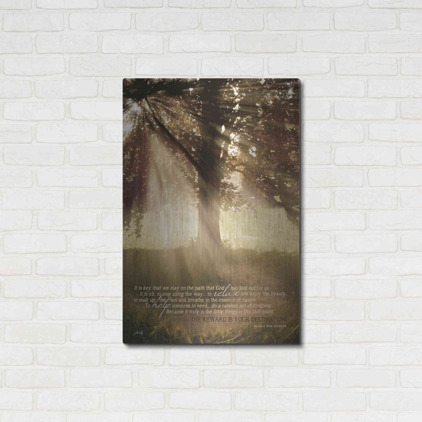 Luxe Metal Art 'Stay on the Path' by Marla Rae, Metal Wall Art,24x36