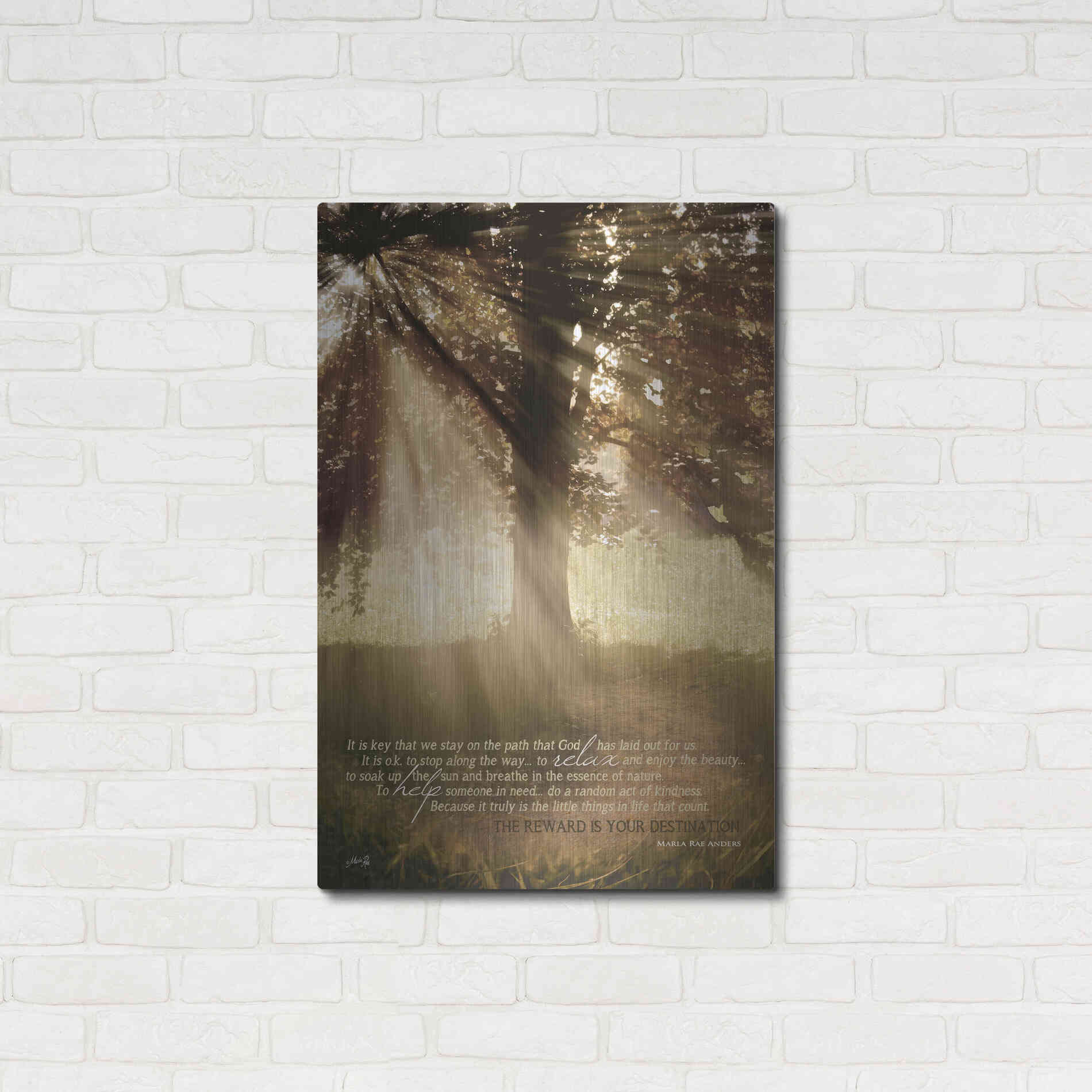 Luxe Metal Art 'Stay on the Path' by Marla Rae, Metal Wall Art,24x36