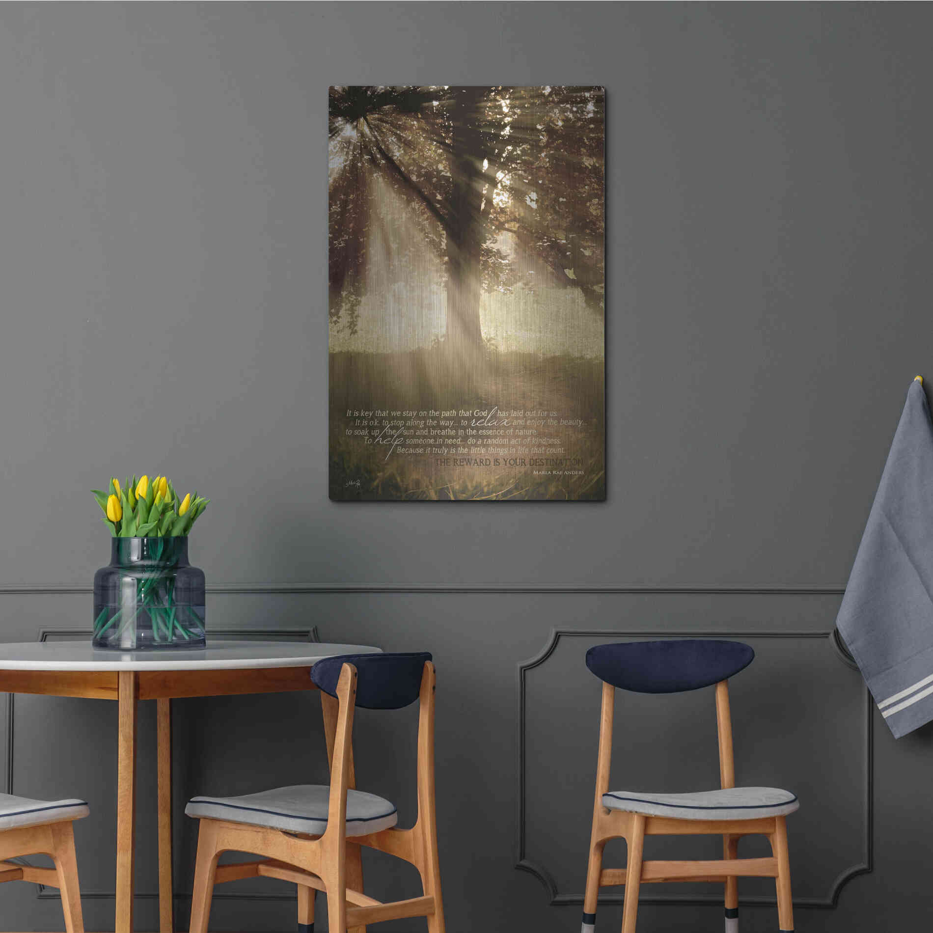 Luxe Metal Art 'Stay on the Path' by Marla Rae, Metal Wall Art,24x36