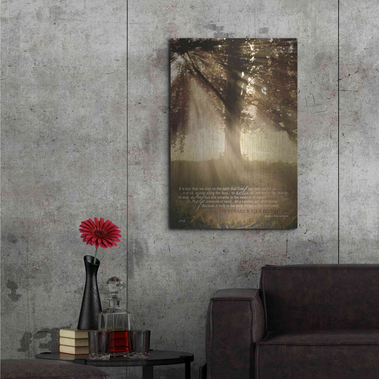 Luxe Metal Art 'Stay on the Path' by Marla Rae, Metal Wall Art,24x36