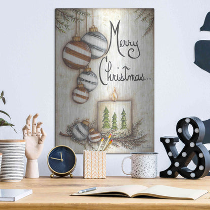 Luxe Metal Art 'Merry Christmas to You' by Mary Ann June, Metal Wall Art,12x16