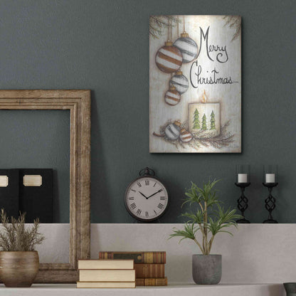 Luxe Metal Art 'Merry Christmas to You' by Mary Ann June, Metal Wall Art,12x16