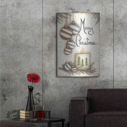 Luxe Metal Art 'Merry Christmas to You' by Mary Ann June, Metal Wall Art,24x36