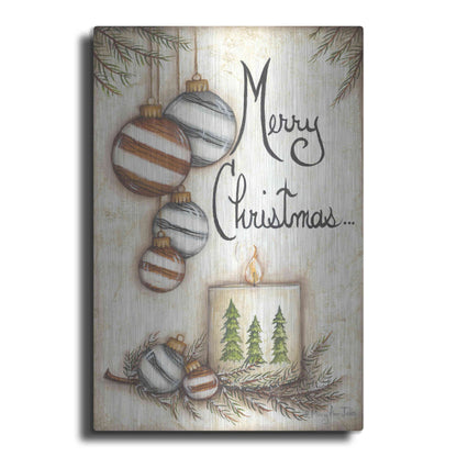 Luxe Metal Art 'Merry Christmas to You' by Mary Ann June, Metal Wall Art