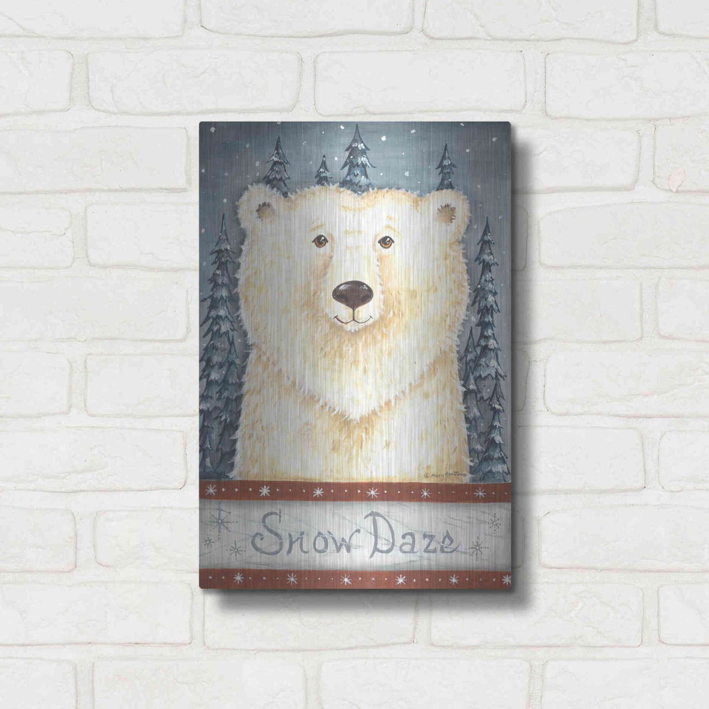 Luxe Metal Art 'Snow Daze' by Mary Ann June, Metal Wall Art,12x16