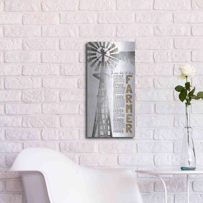 Luxe Metal Art 'Born to be a Farmer' by Marla Rae, Metal Wall Art,12x24