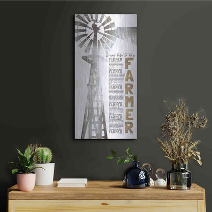 Luxe Metal Art 'Born to be a Farmer' by Marla Rae, Metal Wall Art,12x24