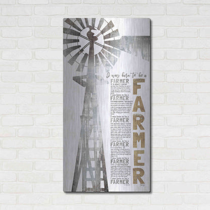 Luxe Metal Art 'Born to be a Farmer' by Marla Rae, Metal Wall Art,24x48