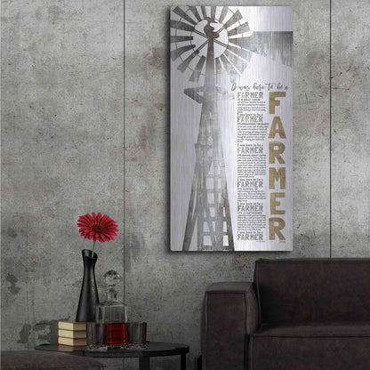Luxe Metal Art 'Born to be a Farmer' by Marla Rae, Metal Wall Art,24x48