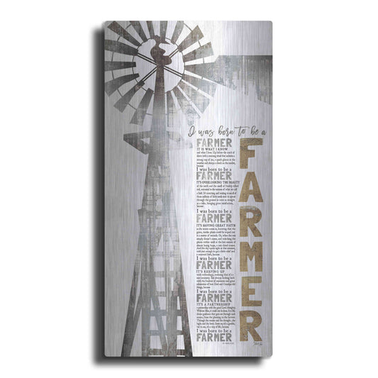 Luxe Metal Art 'Born to be a Farmer' by Marla Rae, Metal Wall Art