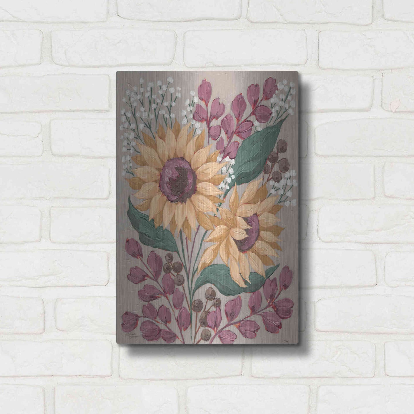 Luxe Metal Art 'Sunny Faces' by Michele Norman, Metal Wall Art,12x16