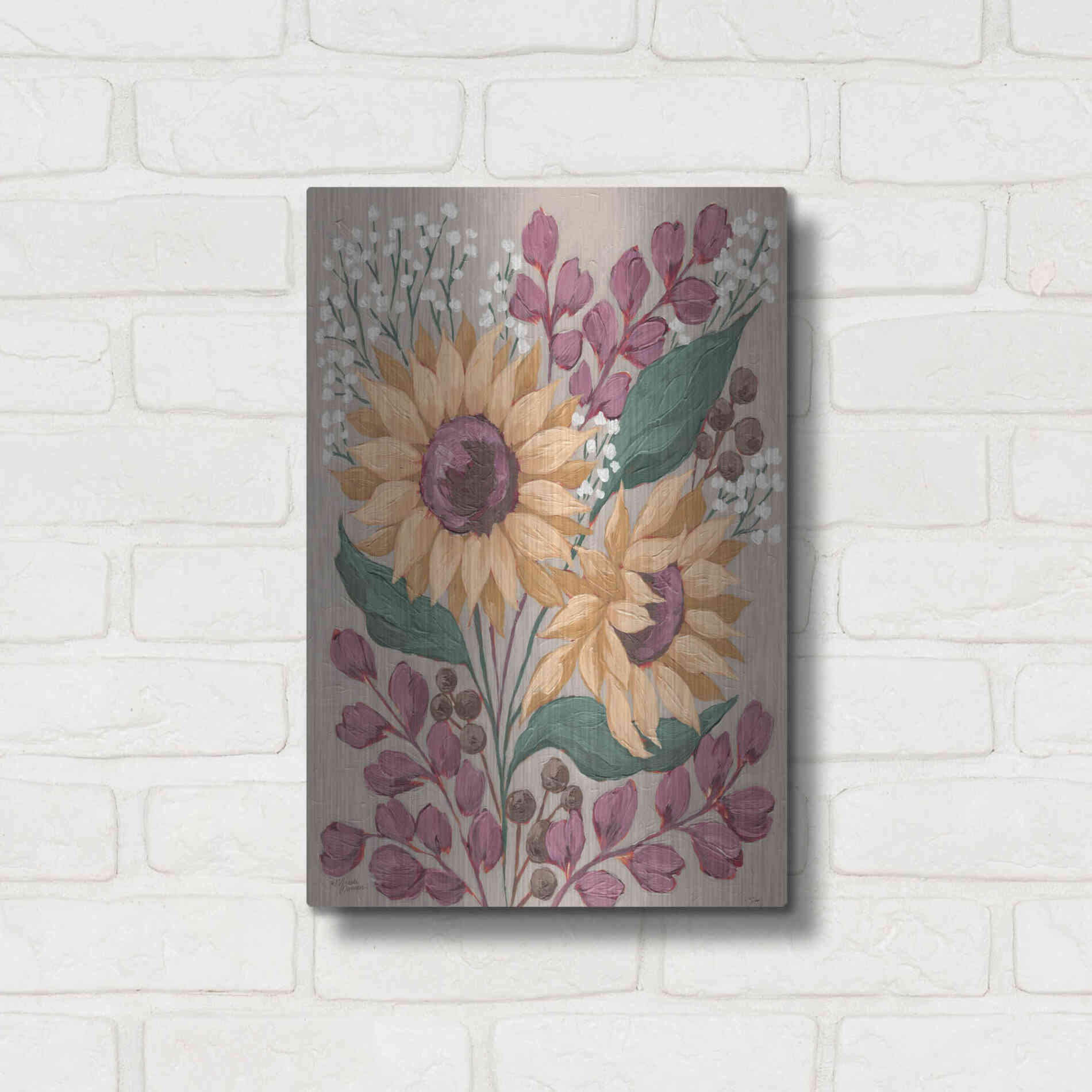 Luxe Metal Art 'Sunny Faces' by Michele Norman, Metal Wall Art,12x16