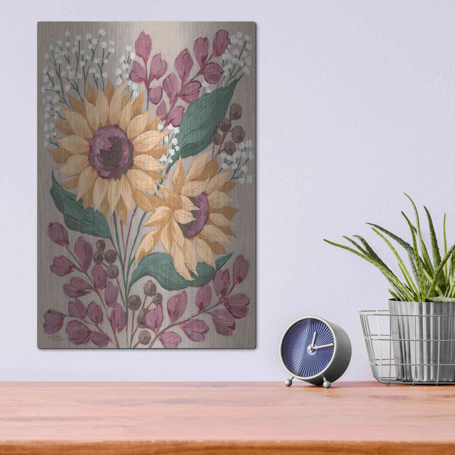 Luxe Metal Art 'Sunny Faces' by Michele Norman, Metal Wall Art,12x16