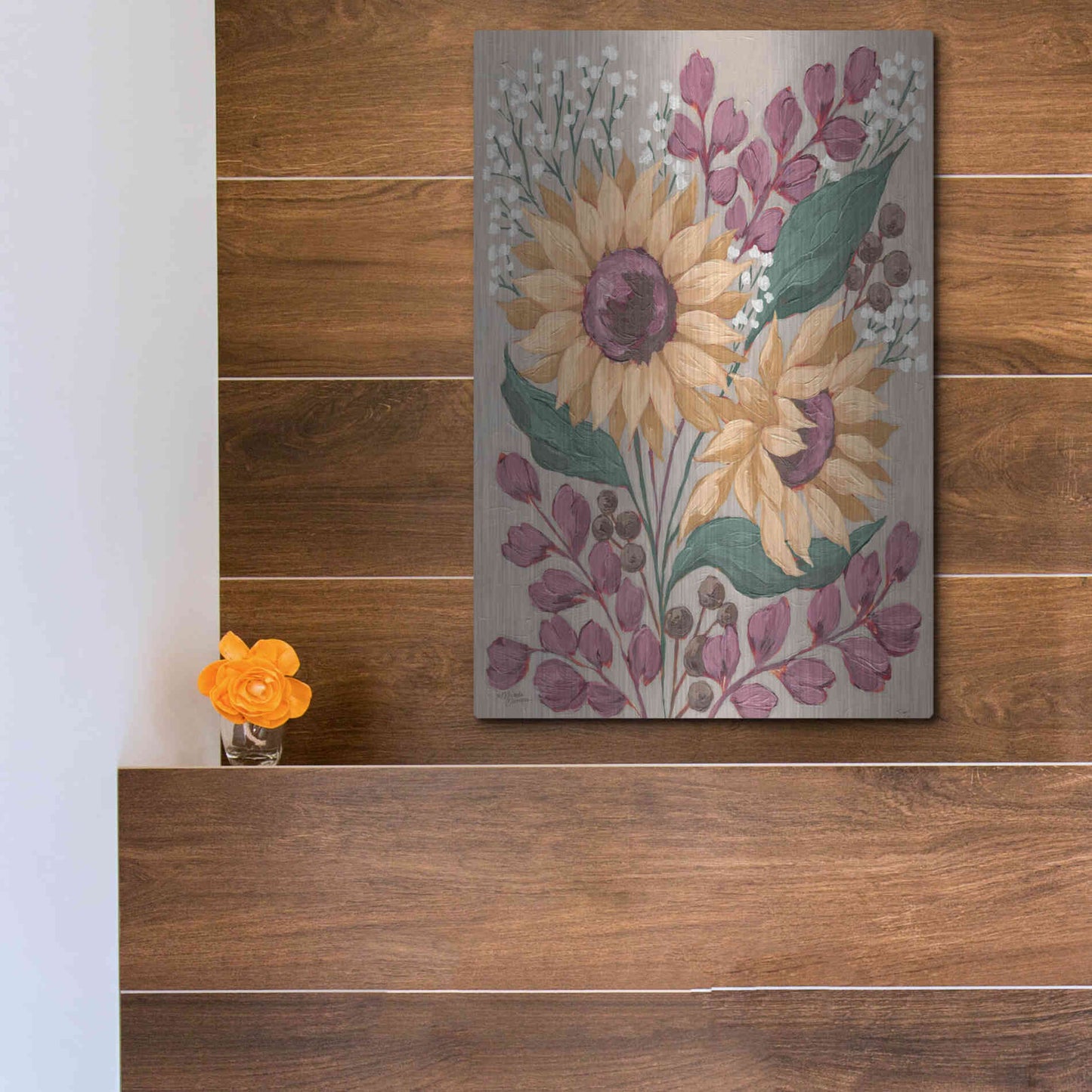 Luxe Metal Art 'Sunny Faces' by Michele Norman, Metal Wall Art,12x16