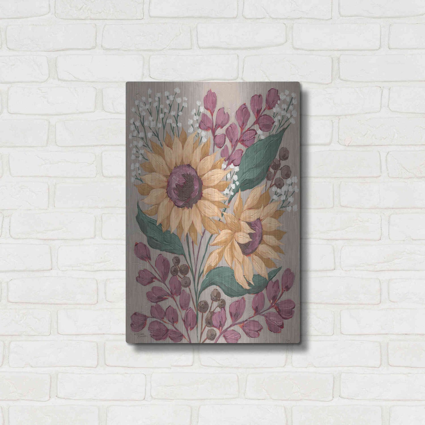 Luxe Metal Art 'Sunny Faces' by Michele Norman, Metal Wall Art,16x24