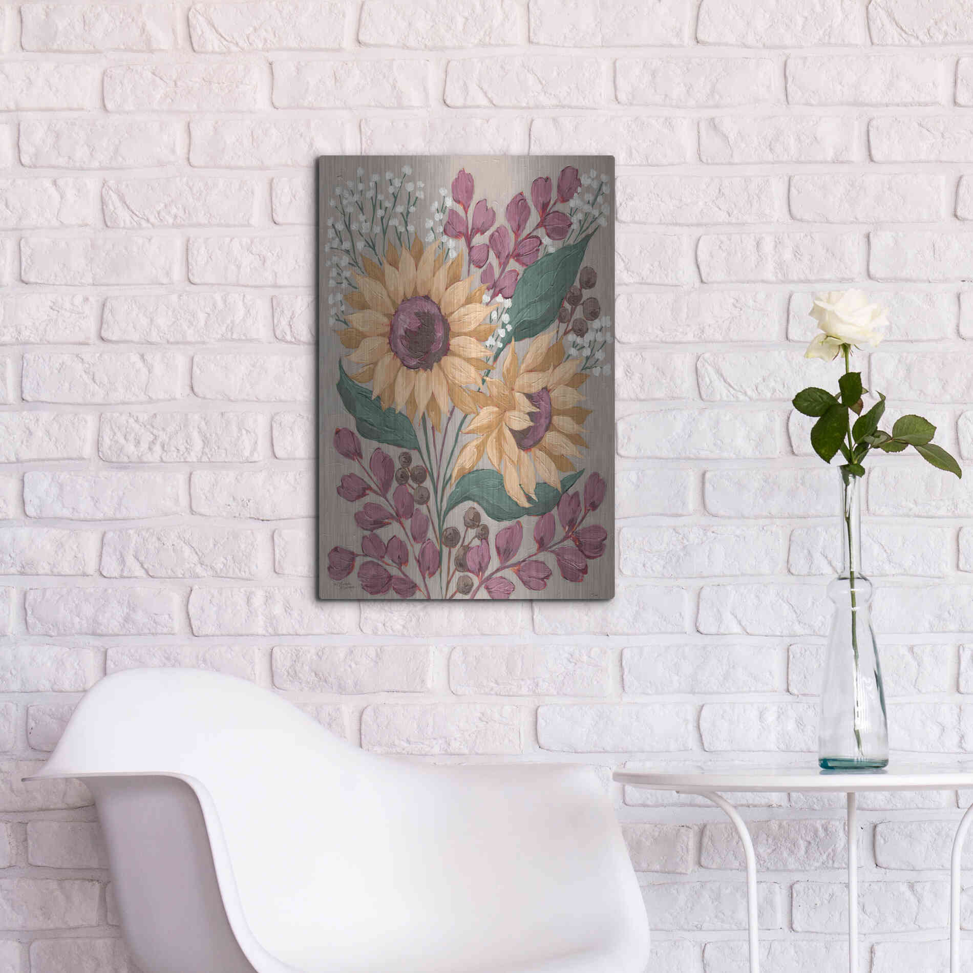 Luxe Metal Art 'Sunny Faces' by Michele Norman, Metal Wall Art,16x24