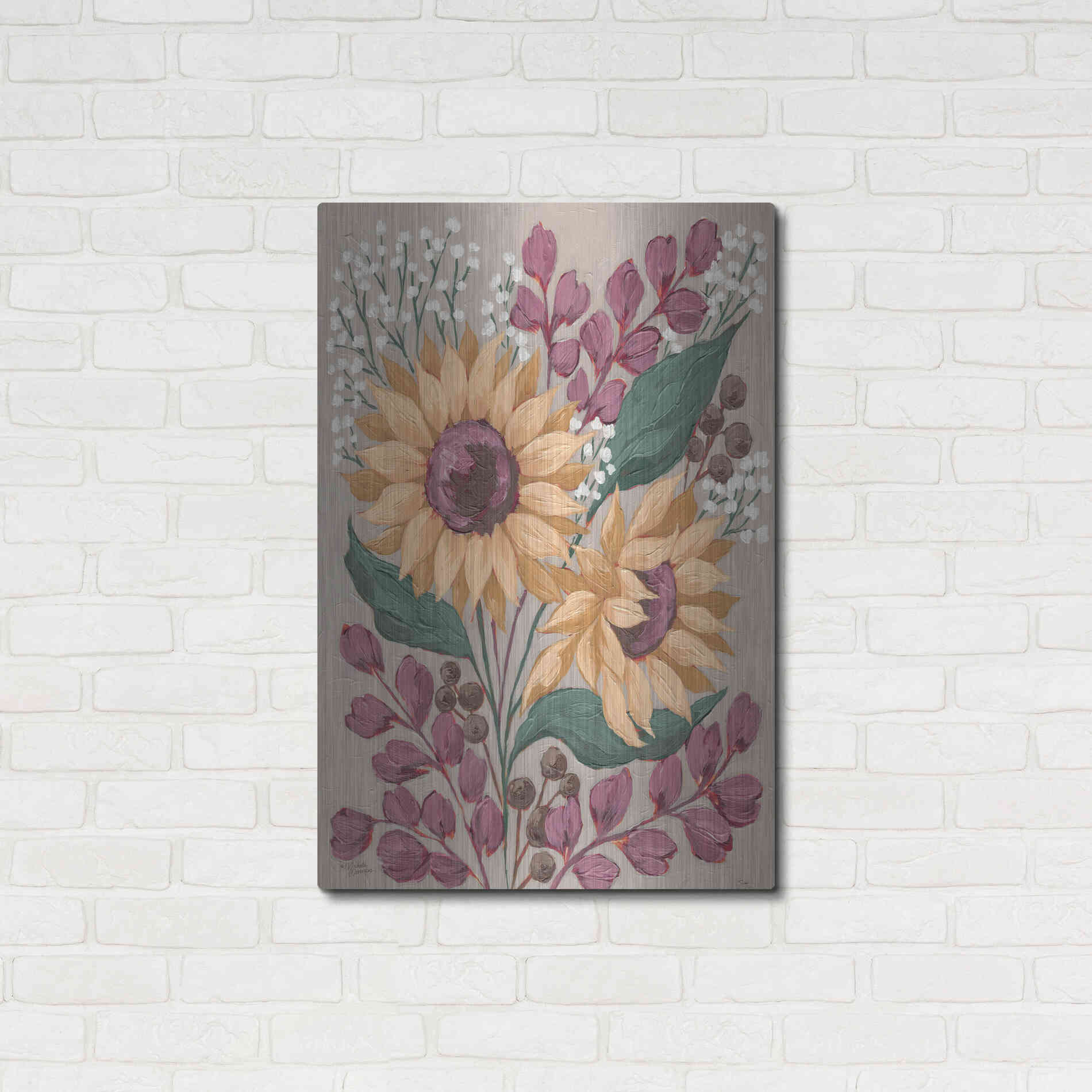 Luxe Metal Art 'Sunny Faces' by Michele Norman, Metal Wall Art,24x36