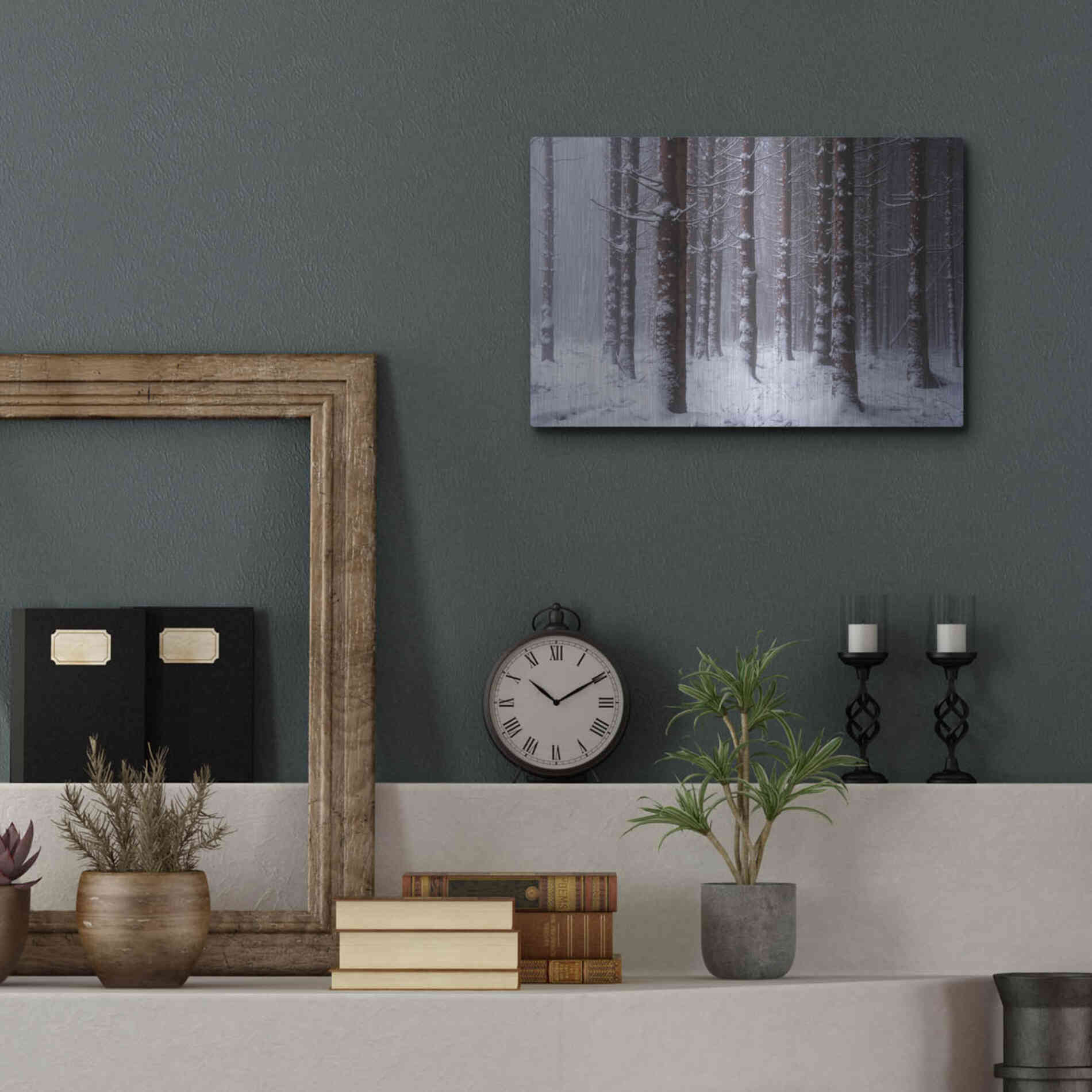 Luxe Metal Art 'Red Woods' by Martin Podt, Metal Wall Art,16x12