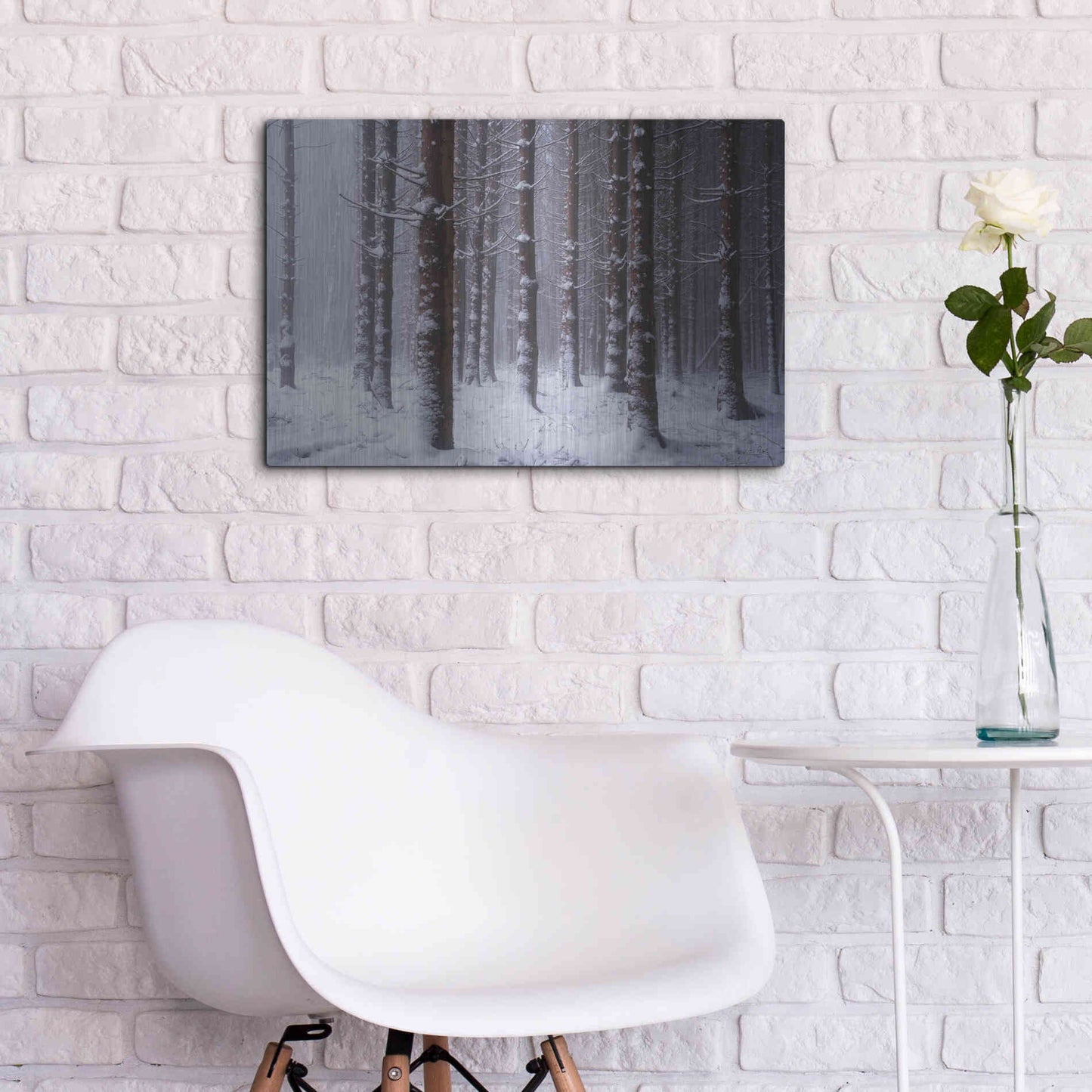 Luxe Metal Art 'Red Woods' by Martin Podt, Metal Wall Art,24x16