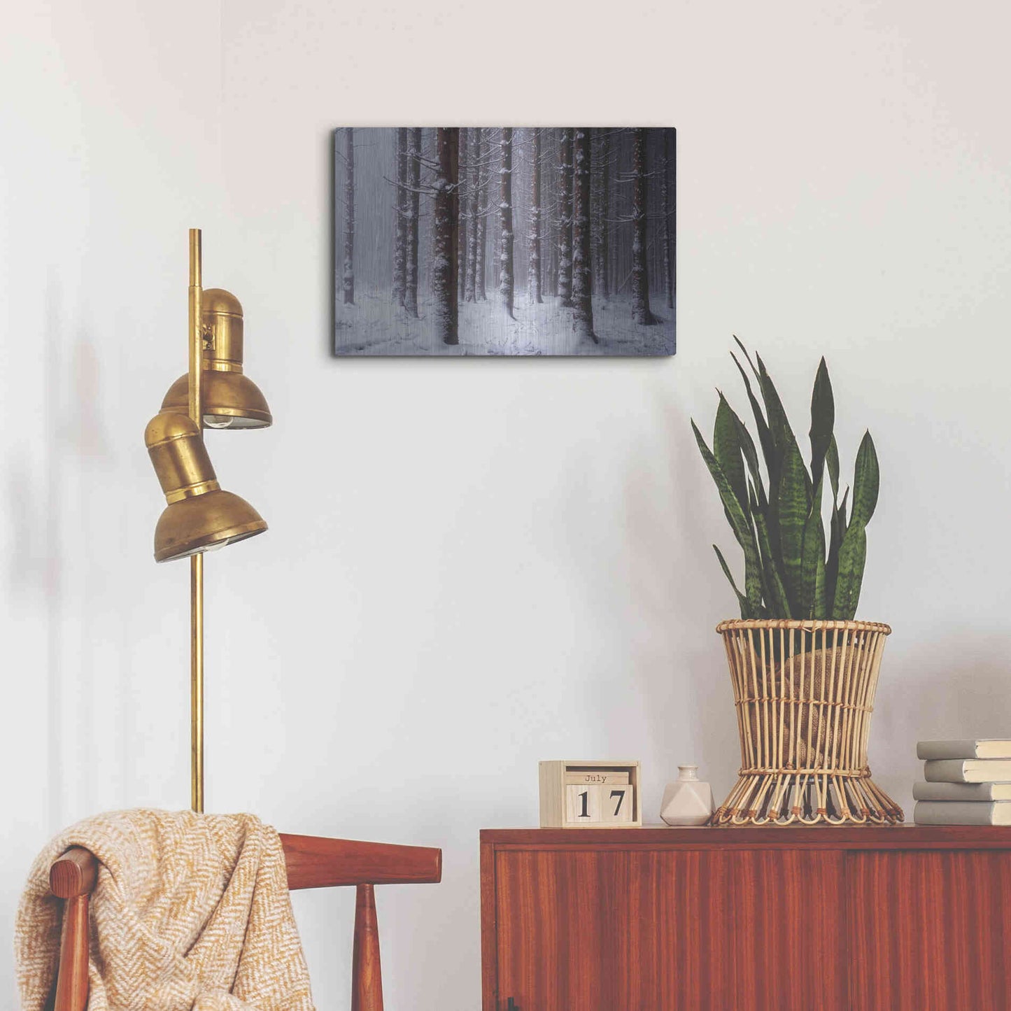 Luxe Metal Art 'Red Woods' by Martin Podt, Metal Wall Art,24x16