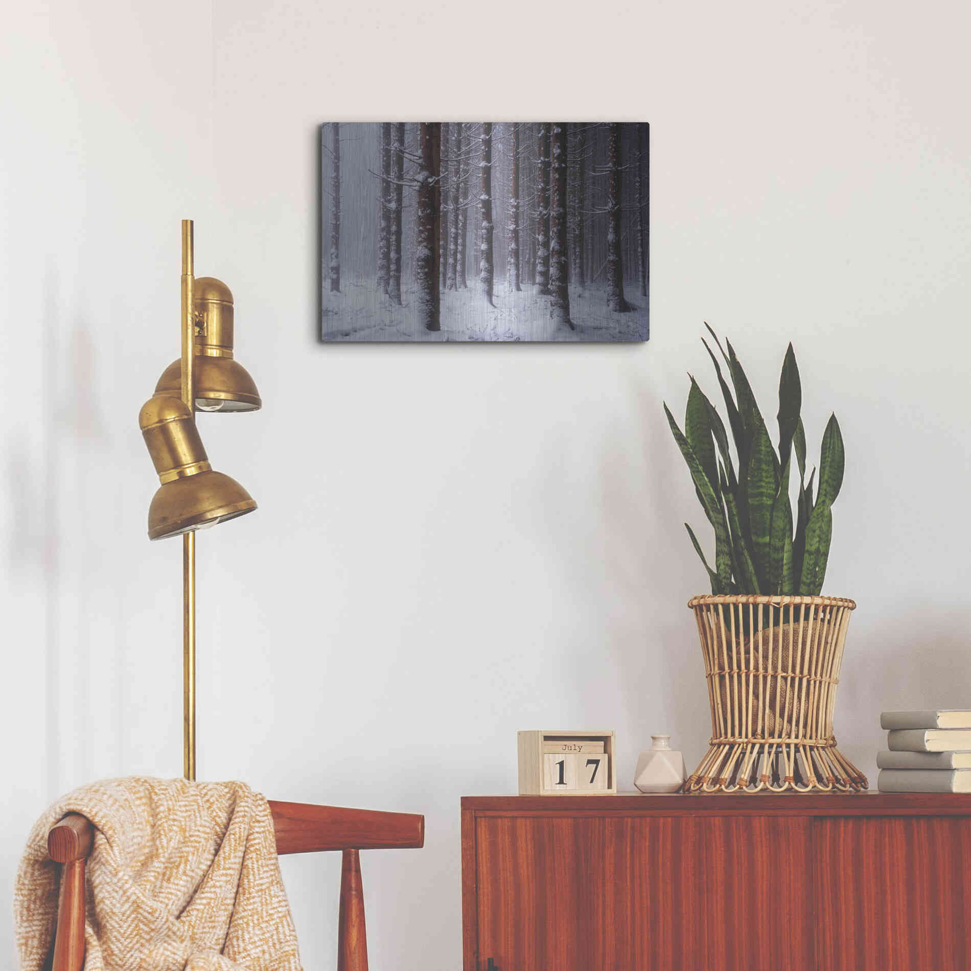 Luxe Metal Art 'Red Woods' by Martin Podt, Metal Wall Art,24x16