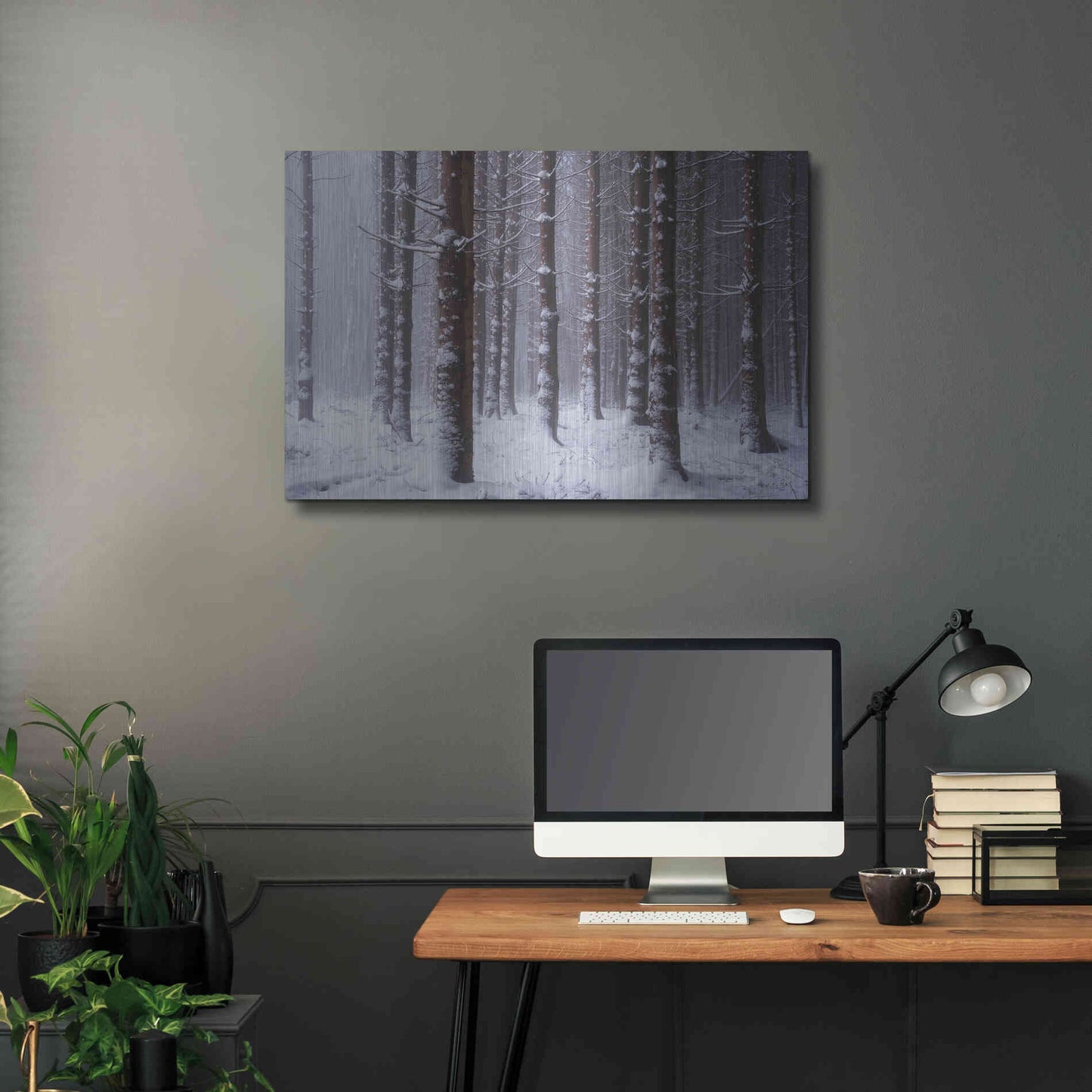 Luxe Metal Art 'Red Woods' by Martin Podt, Metal Wall Art,36x24