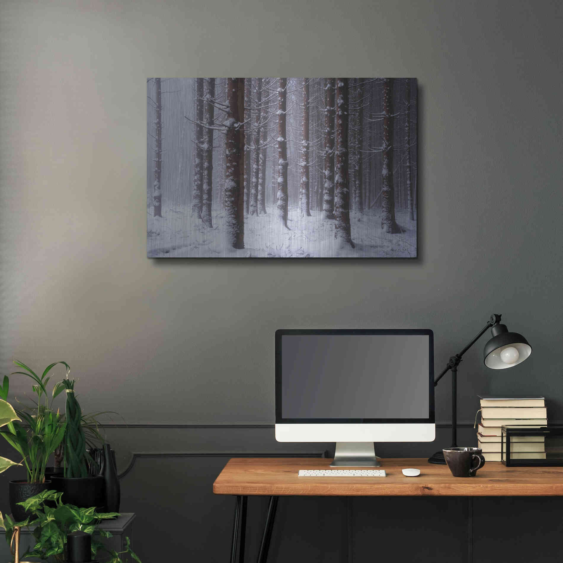 Luxe Metal Art 'Red Woods' by Martin Podt, Metal Wall Art,36x24