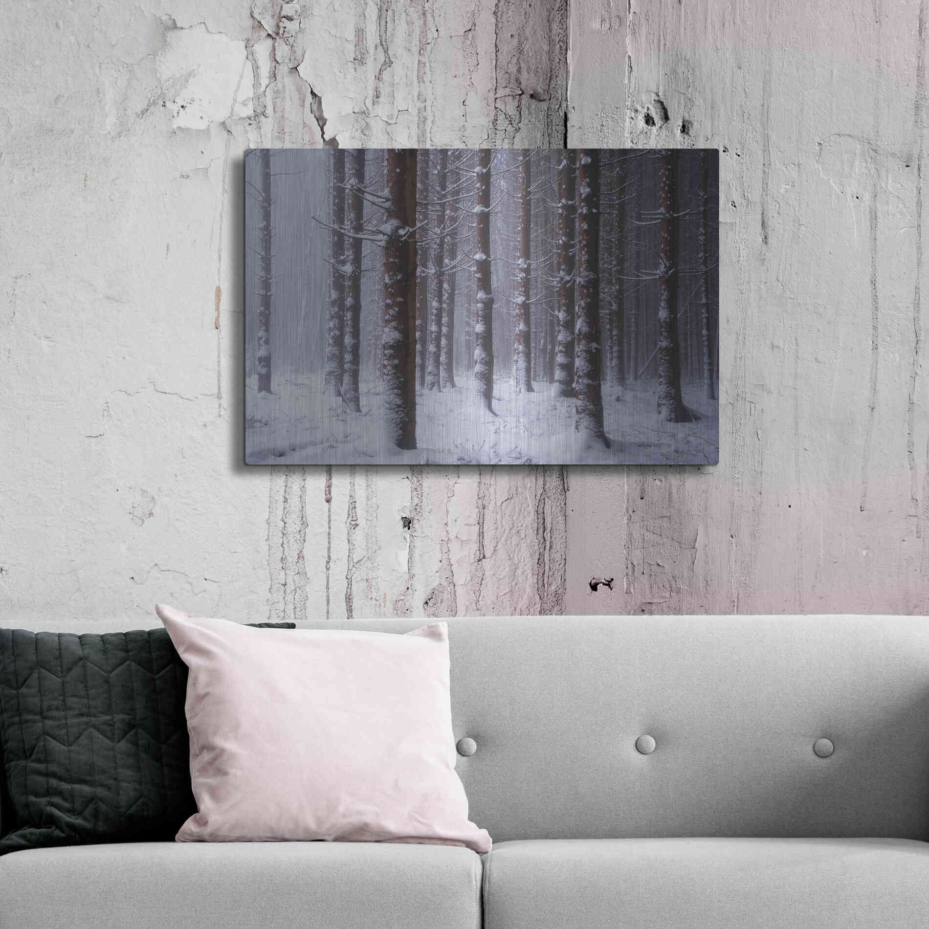 Luxe Metal Art 'Red Woods' by Martin Podt, Metal Wall Art,36x24