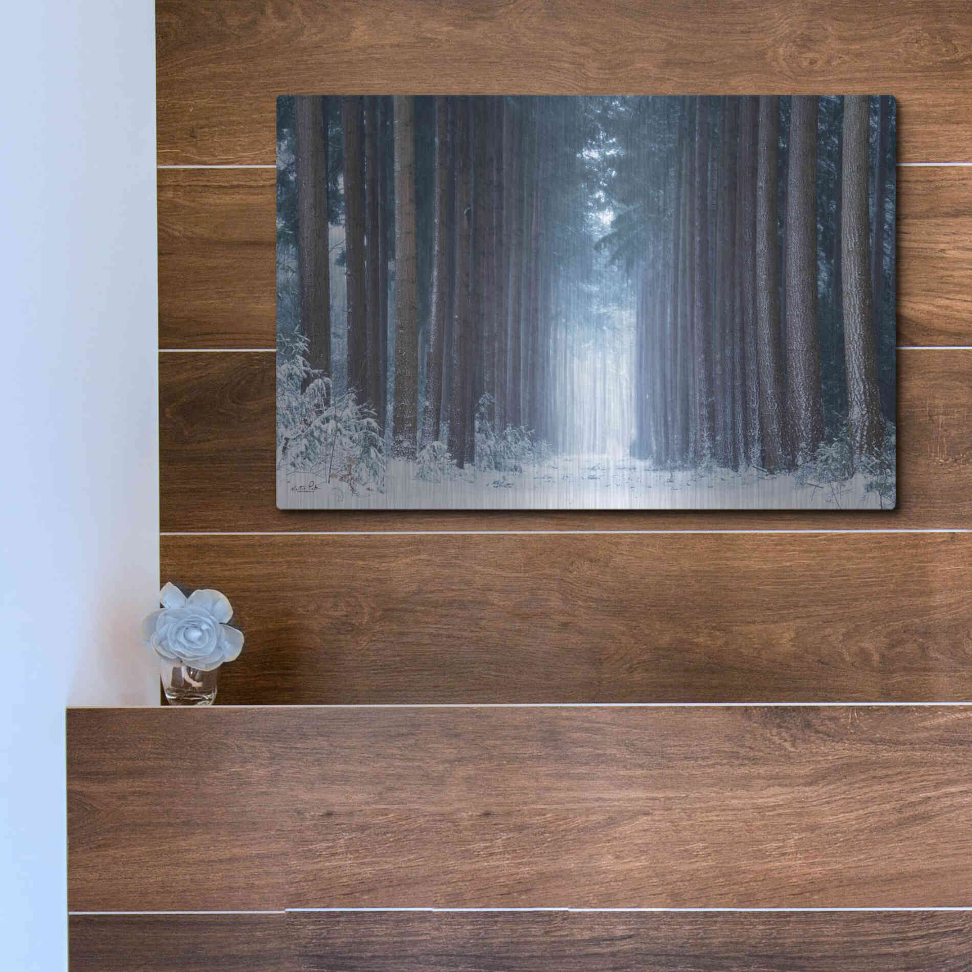 Luxe Metal Art 'Polar Winter' by Martin Podt, Metal Wall Art,16x12