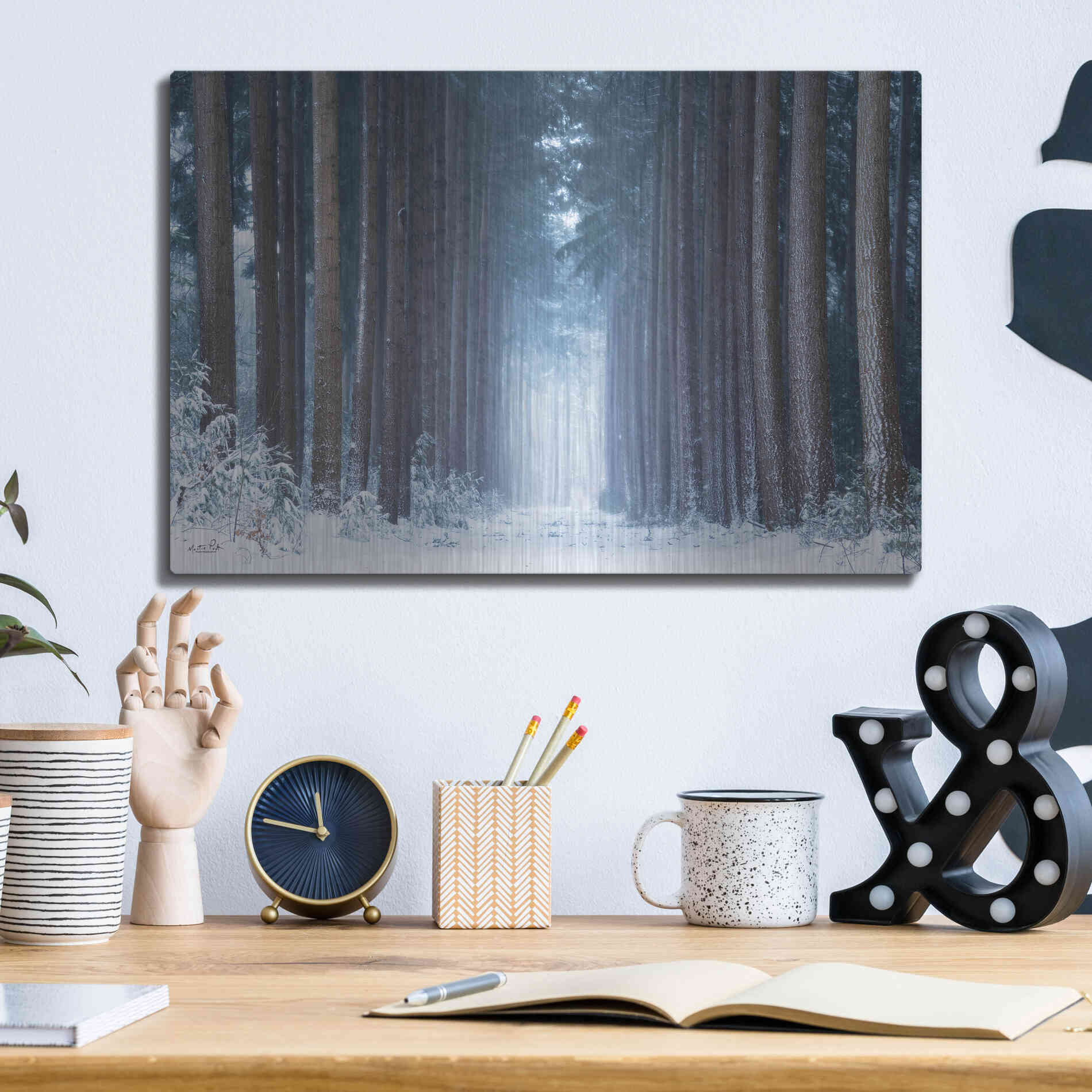 Luxe Metal Art 'Polar Winter' by Martin Podt, Metal Wall Art,16x12