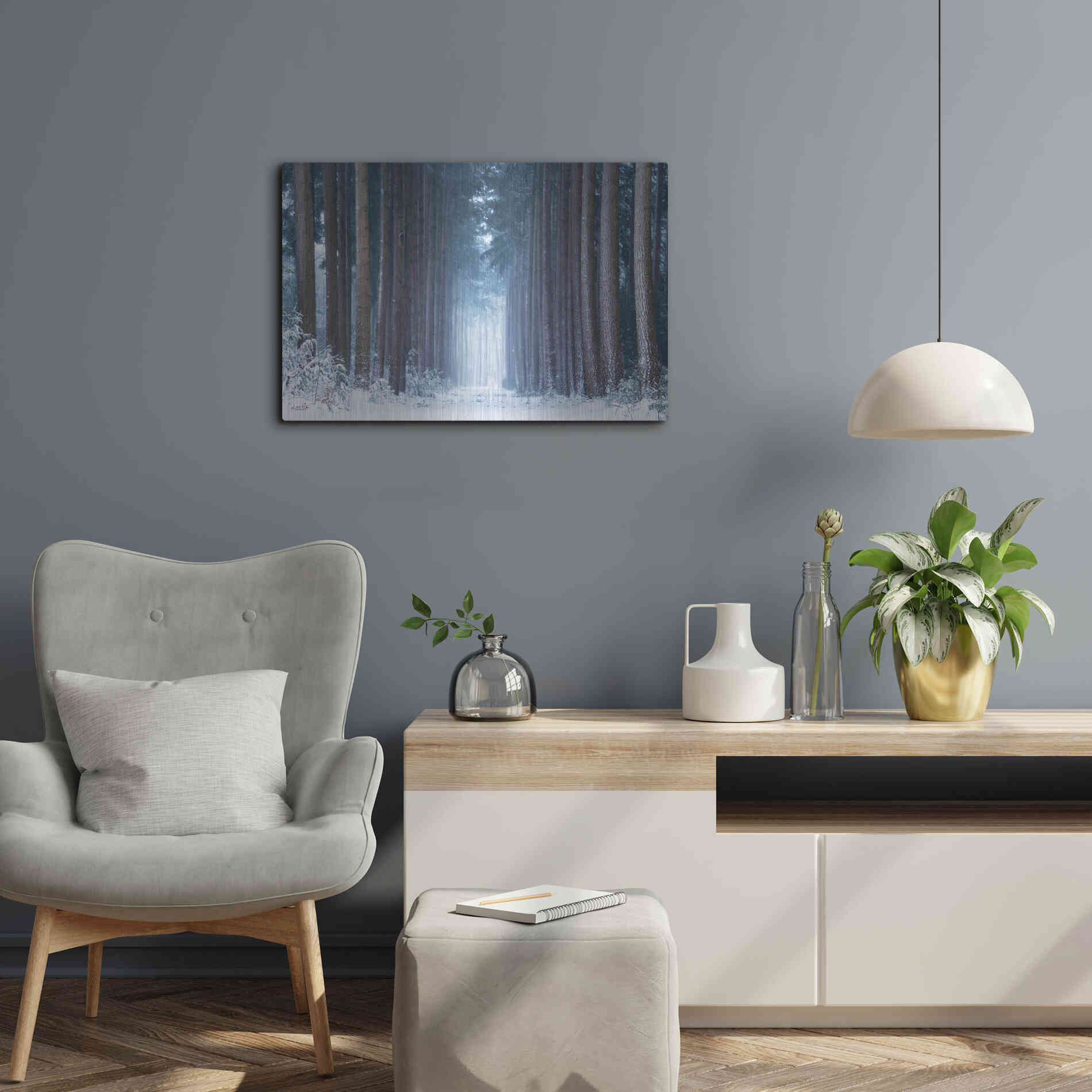 Luxe Metal Art 'Polar Winter' by Martin Podt, Metal Wall Art,24x16